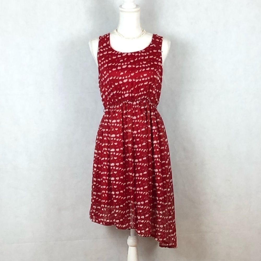 Sz Small Moon Collection Red Dress with Sheep